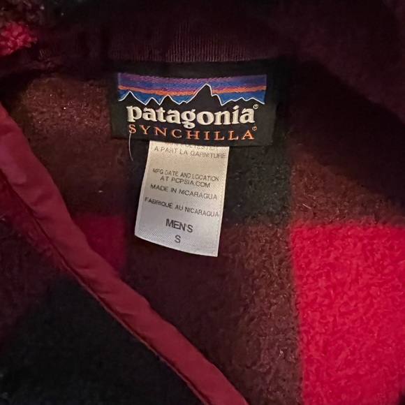 RARE Patagonia Buffalo Plaid Synchilla Mens small - Picture 7 of 8